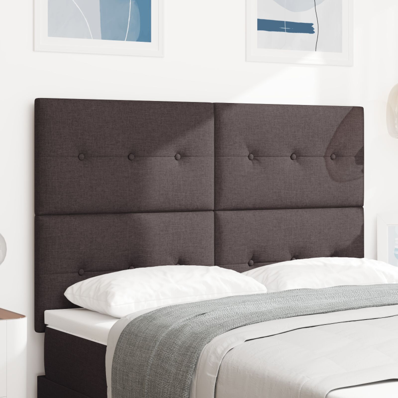 Kopfteil mit Knopfheftung Dunkelbraun 160 cm Stoff