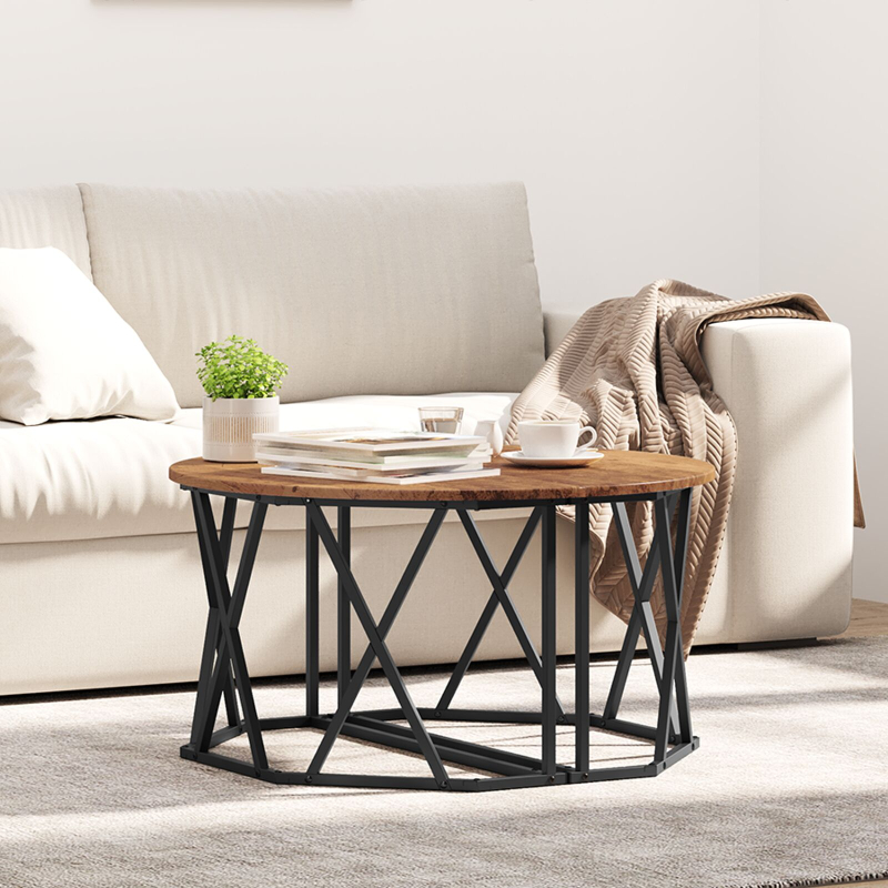 Couchtisch aus altem Holz 80x80x42 cm aus Holzwerkstoff