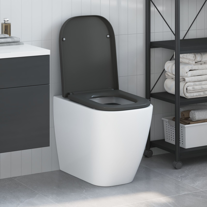 Toilettensitz mit Schnellverschluss und sanftem Schließen Duroplast Anthrazit