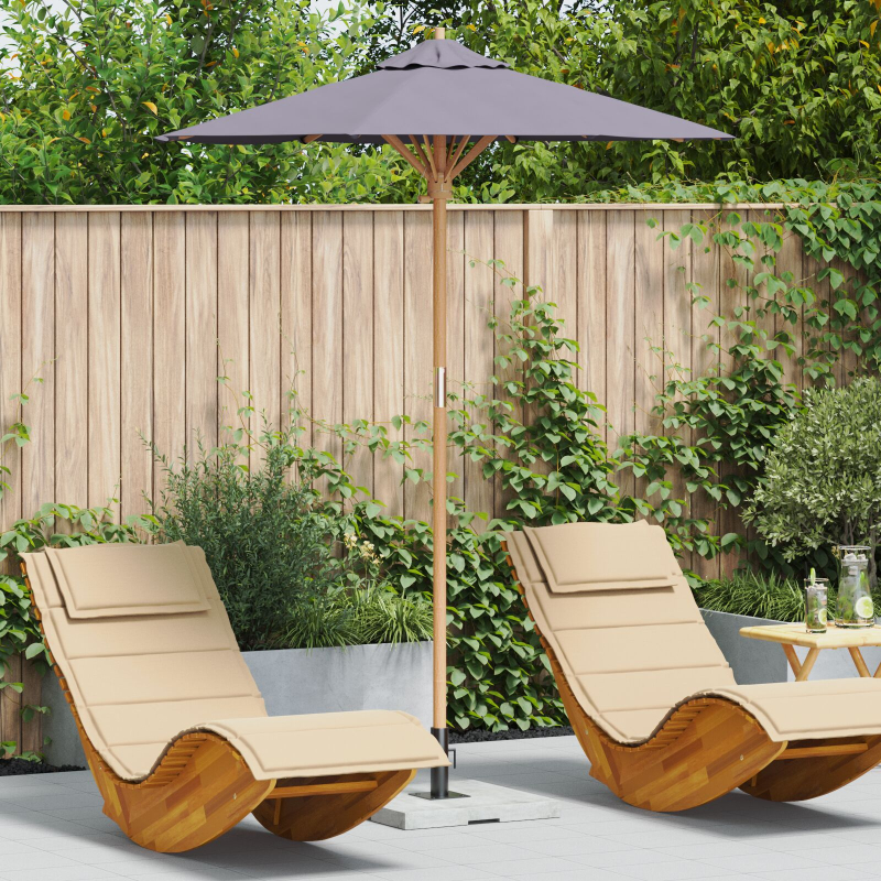 Garten-Sonnenschirm dunkelgrau 180x230 cm aus Bambus