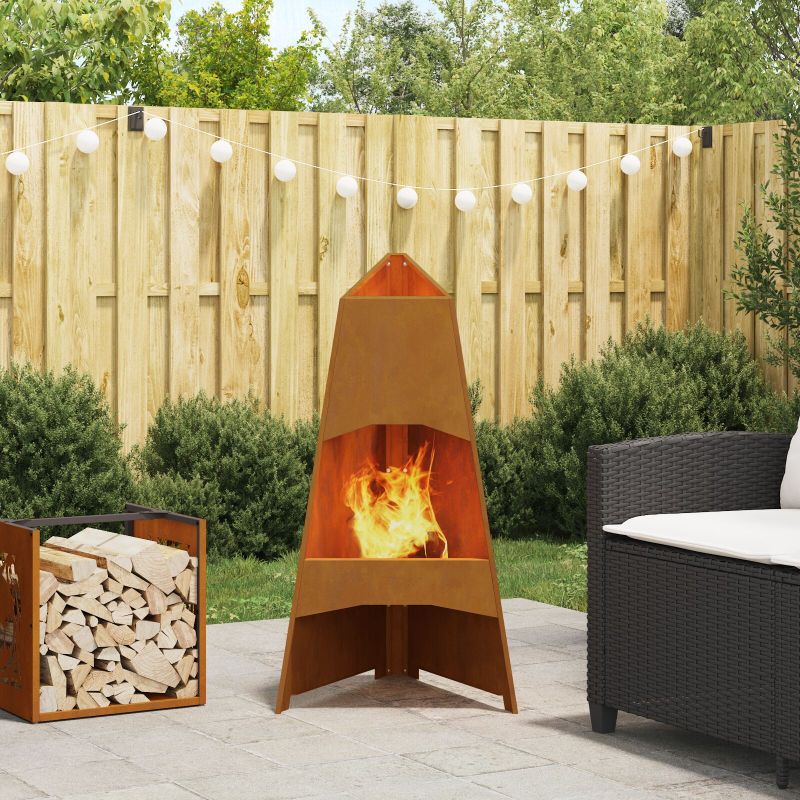 Feuerstelle Pyramid 50x45x95 cm Wetterfestes Stahl