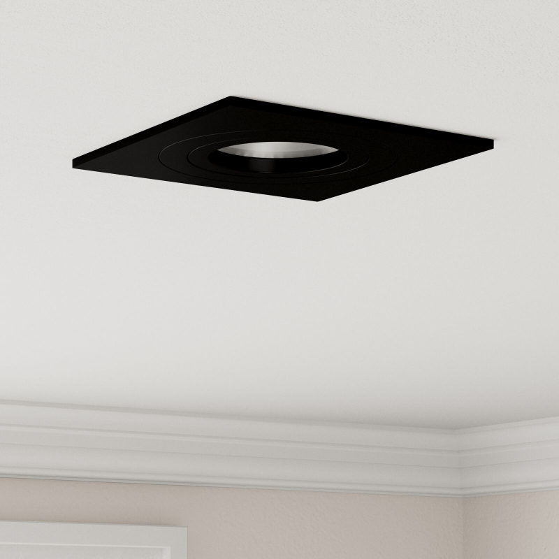 Einbau-Spotlights 12 Stück Quadratisch GU10 Schwarz 91x91 mm