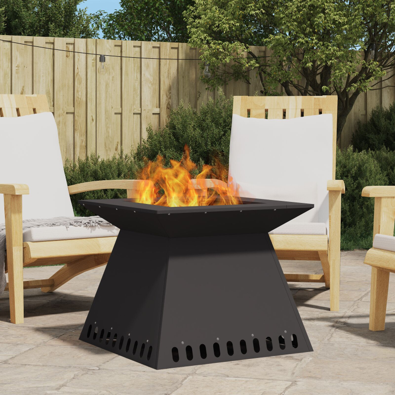 Feuerstelle Schwarz 60x60x50 cm Stahl