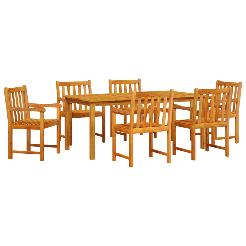 7-teiliges Garten-Esstisch-Set aus stabilem Akazienholz