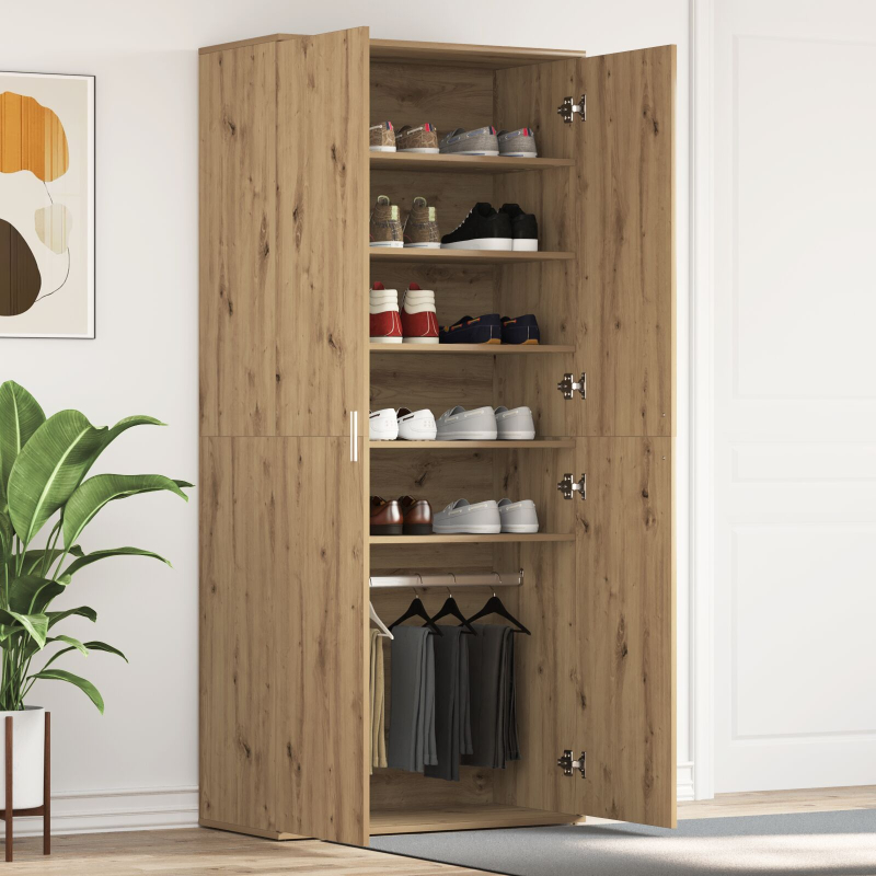 Schuhschrank Artisan Eiche 80x39x180 cm Holzwerkstoff