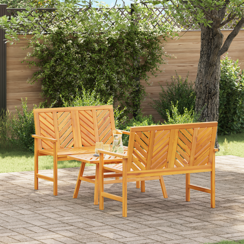 3-teiliges Garten-Lounge-Set Massives Holz Akazie
