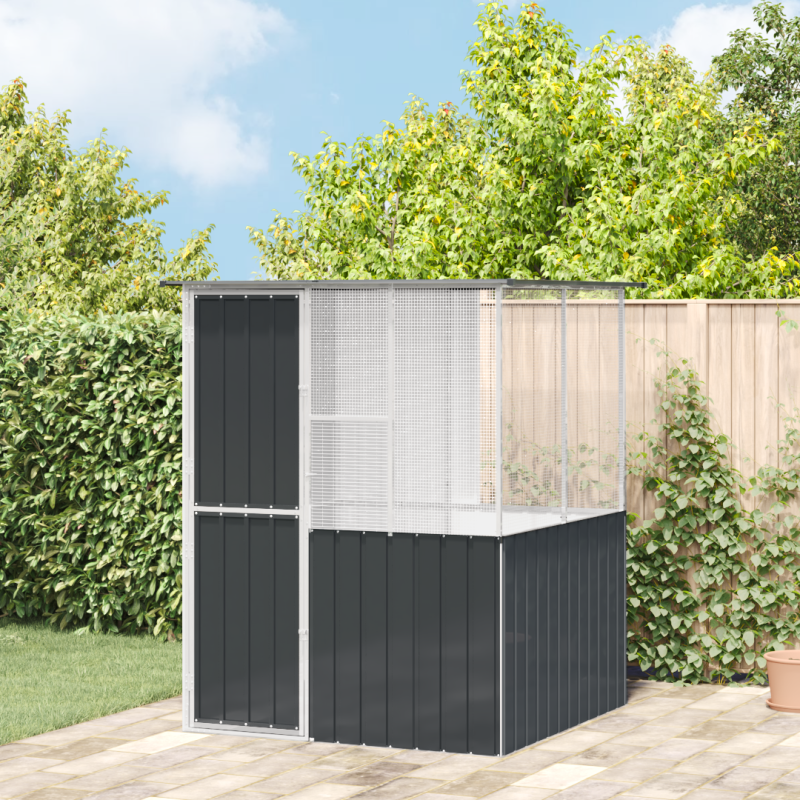 Vogelkäfig Anthrazit 215x78x200 cm Galvanisierter Stahl