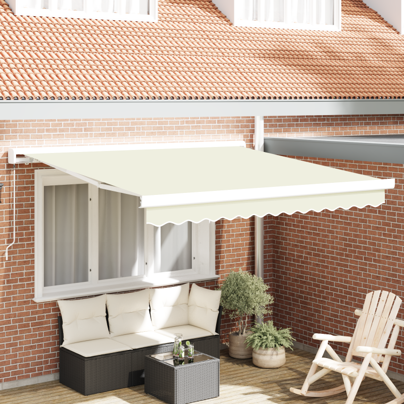 Creme Manuelle Einziehbare Markise 300x250 cm