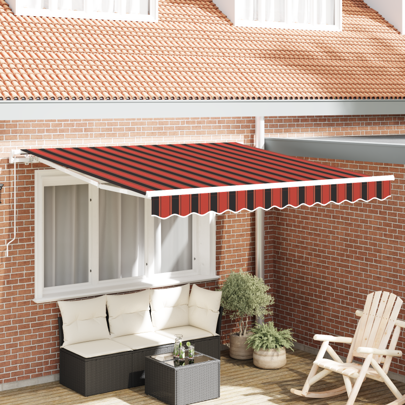 Manuelle Einziehbare Markise Orange und Braun 300x250 cm