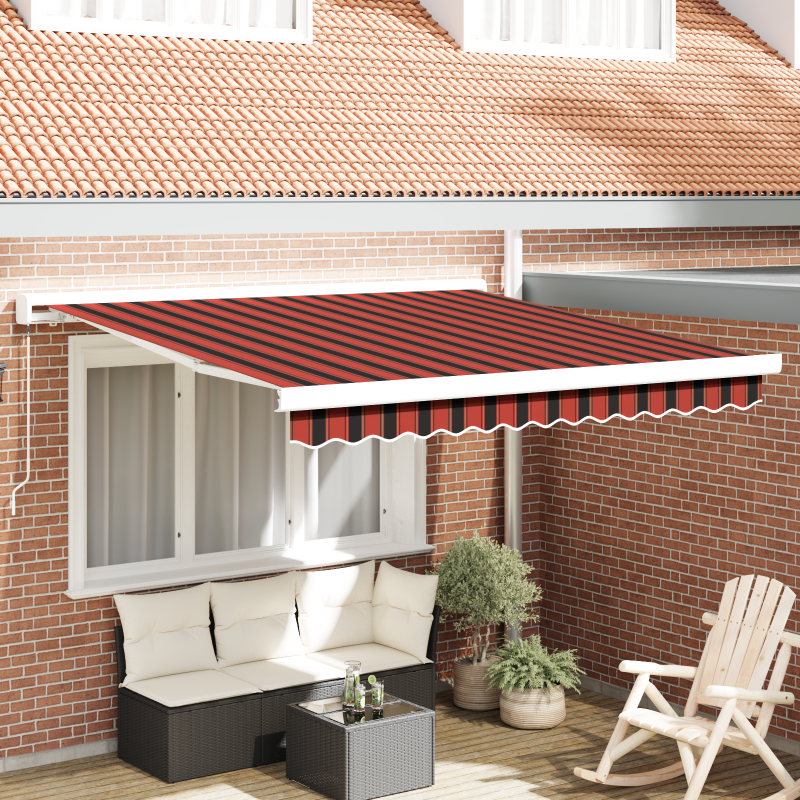 Manuelle einziehbare Markise Orange und Braun 300x250 cm