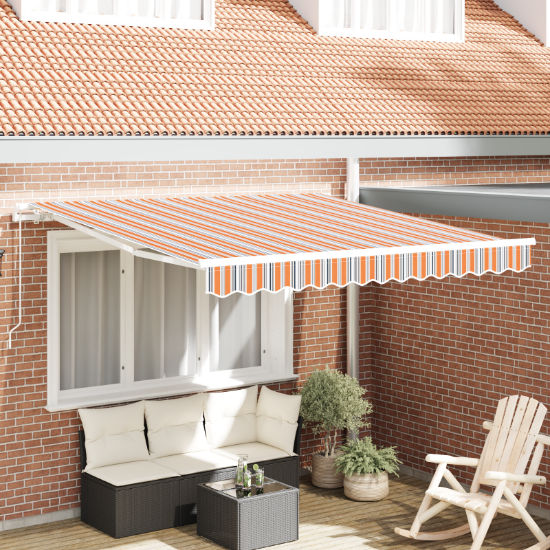 manuelle einziehbare Markise Multicolor Streifen 300x250 cm
