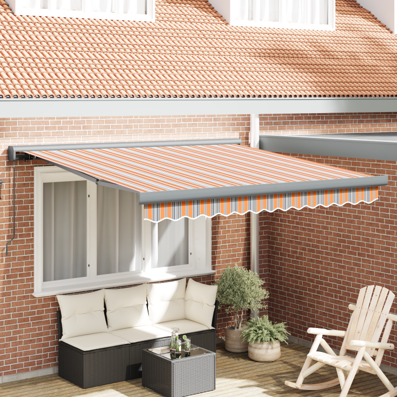 manuelle einziehbare Markise Mehrfarbiger Streifen 300x250 cm