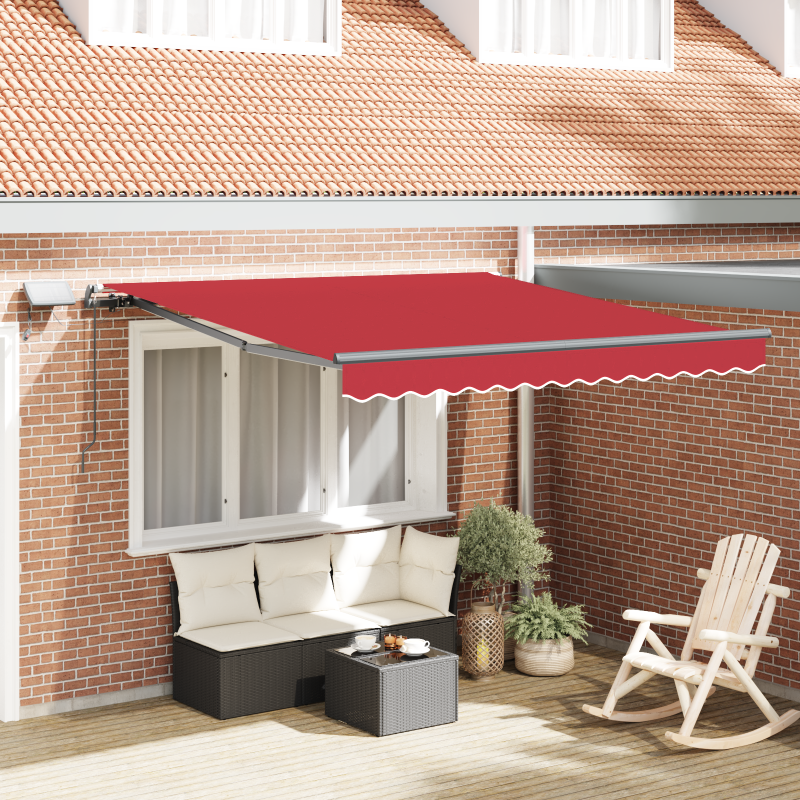 manuelle einziehbare Markise mit LED Rot 300x250 cm