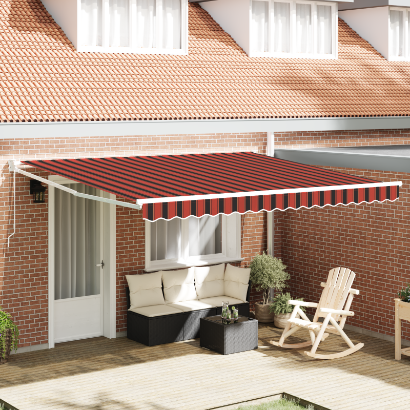 Manuelle Einziehbare Markise in Orange und Braun 350x250 cm