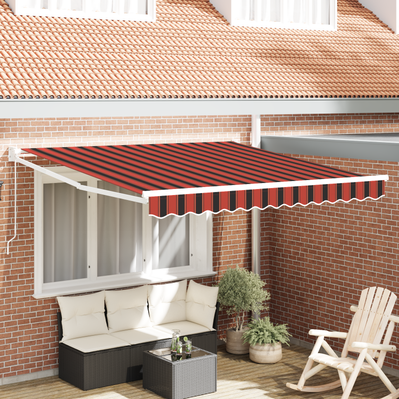 Manuelle einziehbare Markise Orange und Braun 350x250 cm