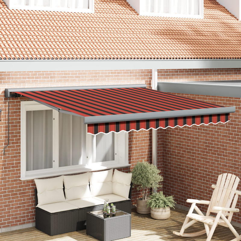 manuelle einziehbare Markise Orange und Braun 350x250 cm
