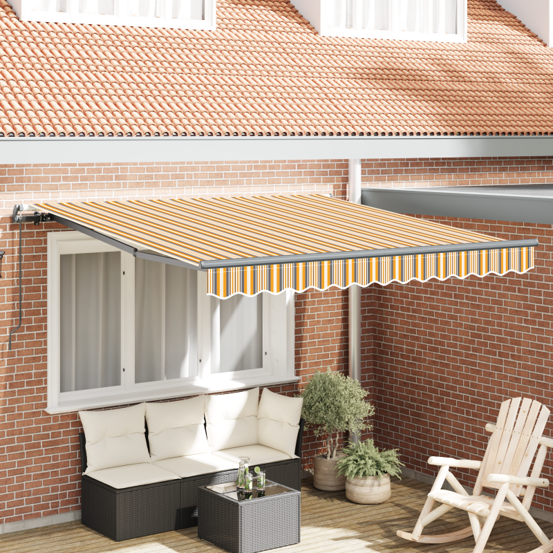 Manuelle einziehbare Markise gestreift 350x250 cm
