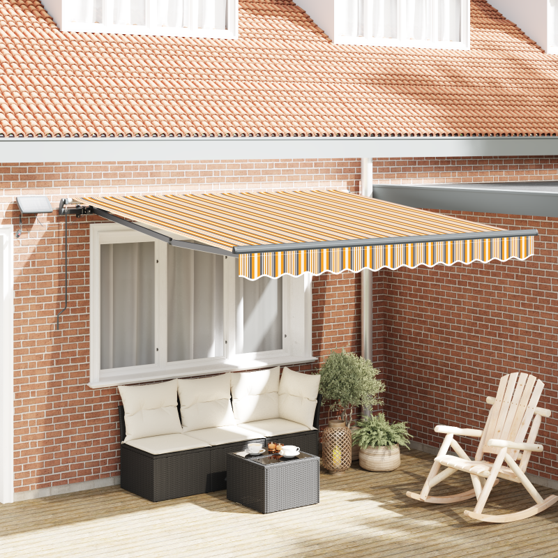 Manuelle einziehbare Markise mit LED Mehrfarbigem Streifen 350x250 cm