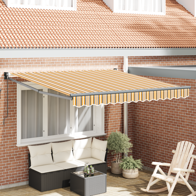 manuelle einziehbare Markise Multicolor Streifen 350x250 cm