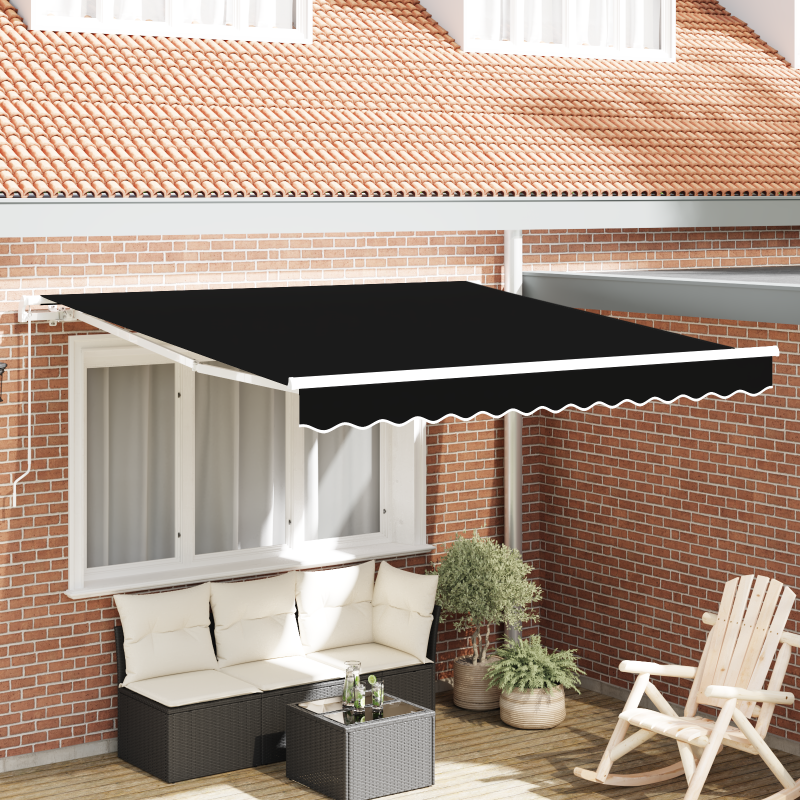 manuelle einziehbare Markise Schwarz 350x250 cm