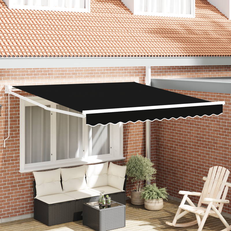 manuelle einziehbare Markise Schwarz 350x250 cm