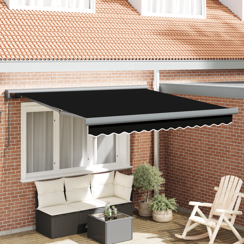 Manuelle einziehbare Markise Schwarz 350x250 cm