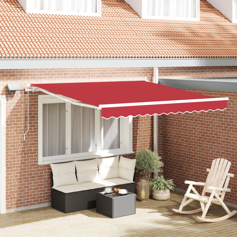 manuelle einziehbare Markise mit LED Rot 350x250 cm