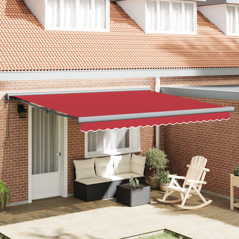 Automatische einziehbare Markise Rot 400x300 cm