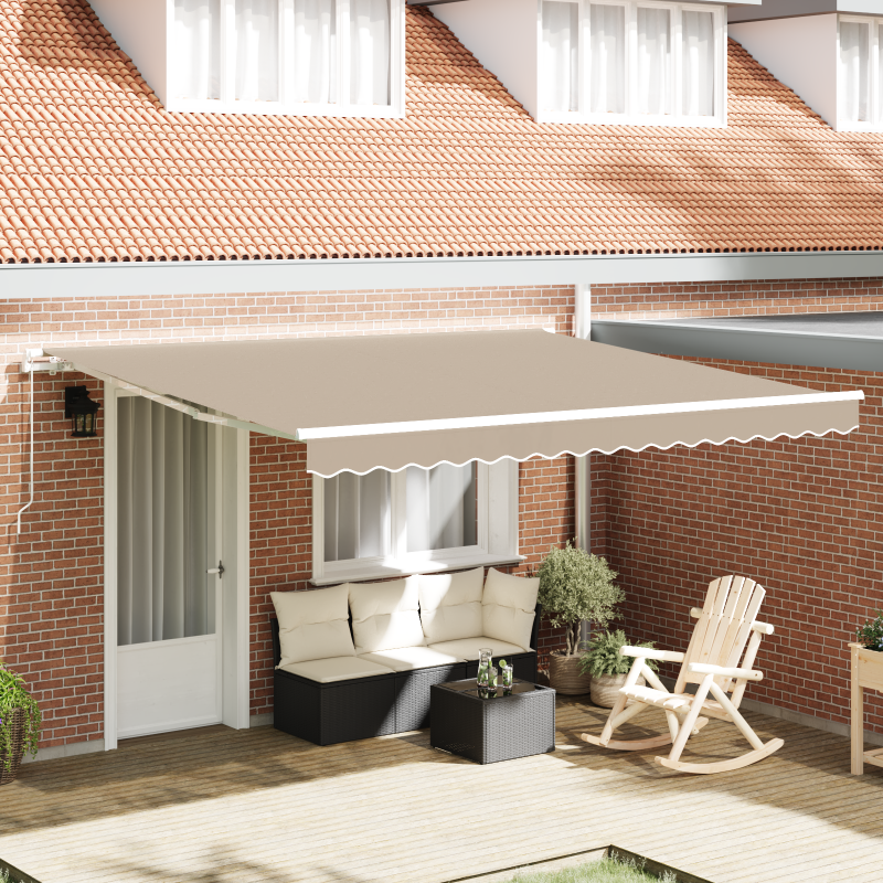 Manuelle Einziehbare Markise Beige 3x2,5m