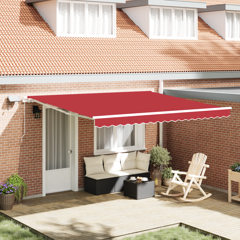 Manuelle einziehbare Markise mit LED Rot 400x350 cm
