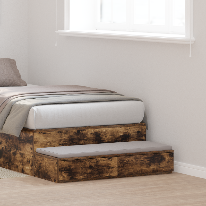 Bett-Schubladen Rauch-Eiche 100x36,5x16,5 cm aus Holzwerkstoff