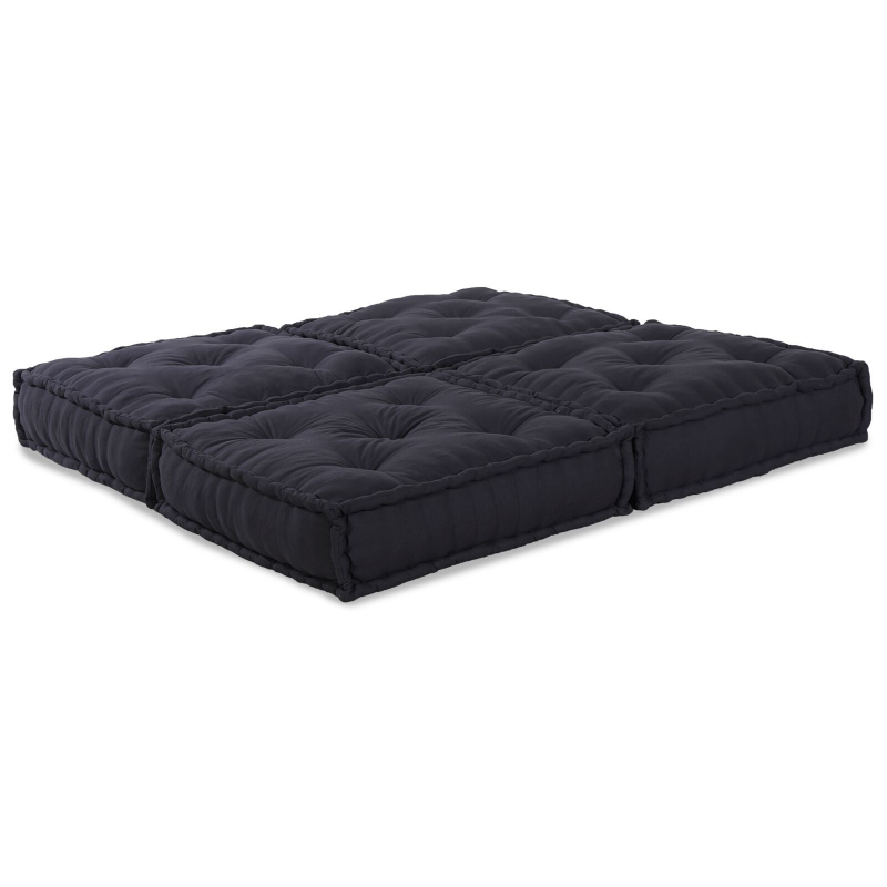 Modulare Poufs 2 Stück Anthrazit Stoff