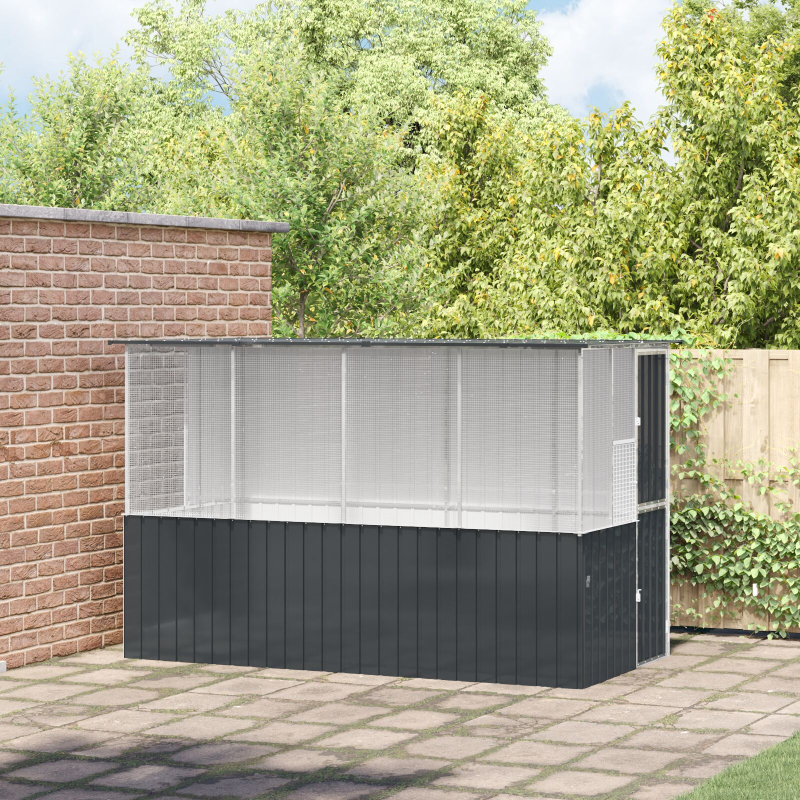 Vogelkäfig Anthrazit 215x78x200 cm Verzinkter Stahl