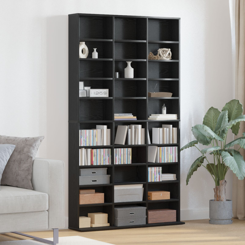 CD-Regal Schwarz Eiche 101x23x177,5 cm Holzwerkstoff