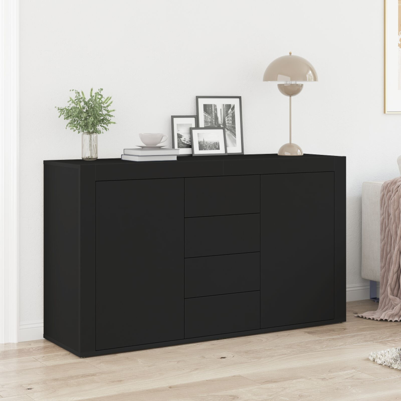 Sideboard Schwarz Holzwerkstoff 120 x 36 x 69 cm Stauraum