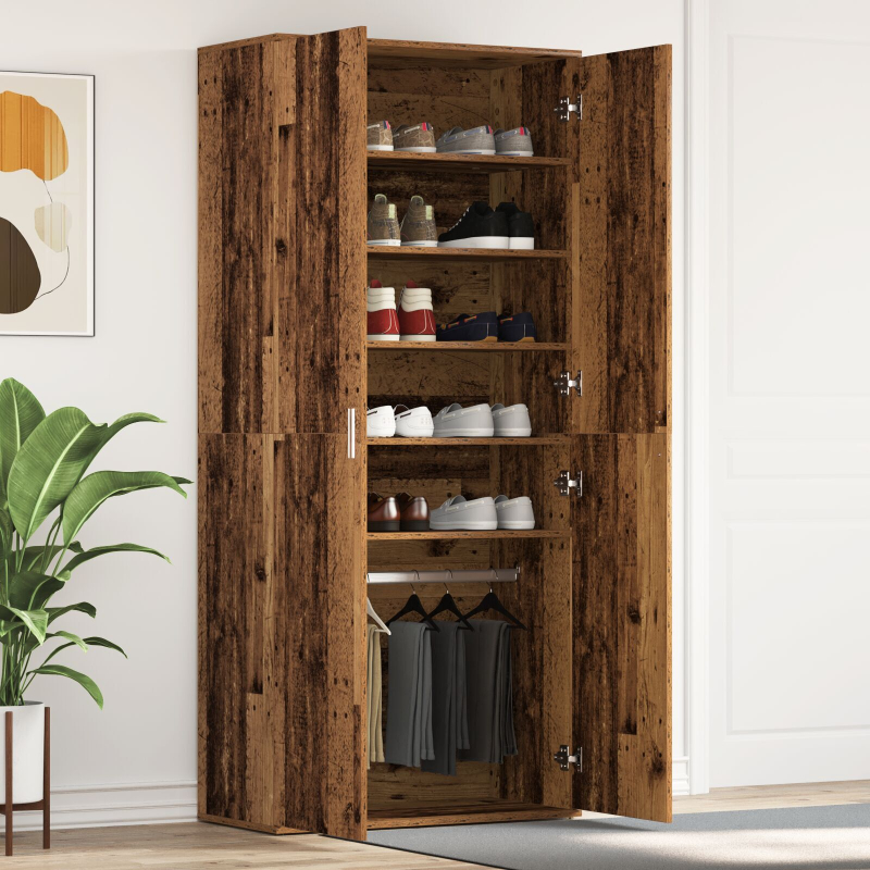 Schuhschrank Altholz 80x39x180 cm Holzwerkstoff