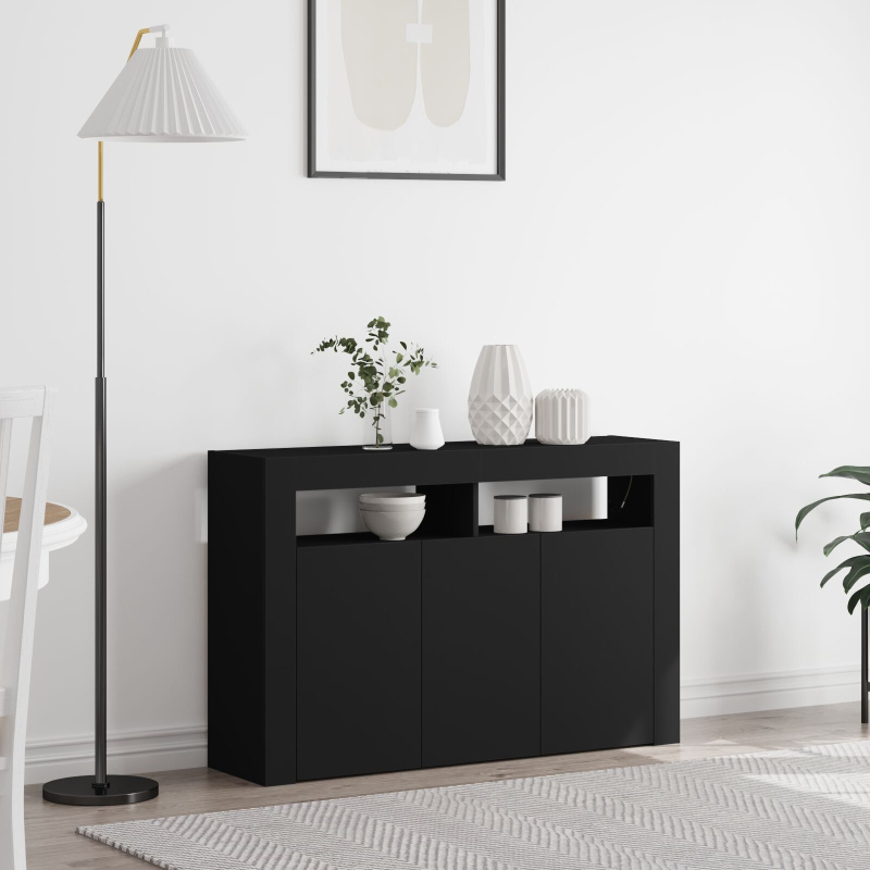 Sideboard Schwarz Engineered Wood 116 x 30 x 75 cm Rechteckig