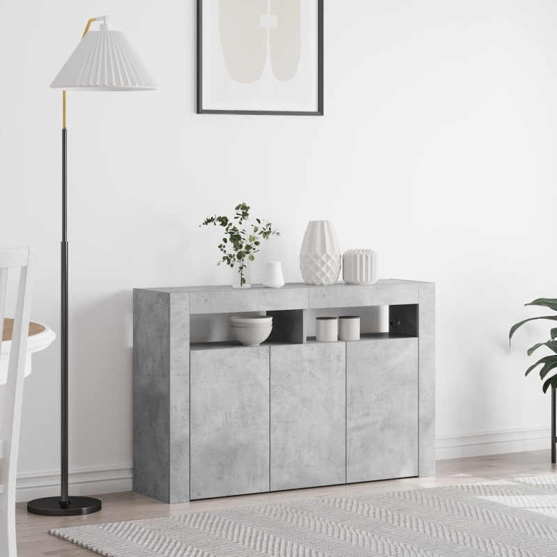 Sideboard Beton Grau Engineered Wood 116 x 30 x 75 cm Rechteckig
