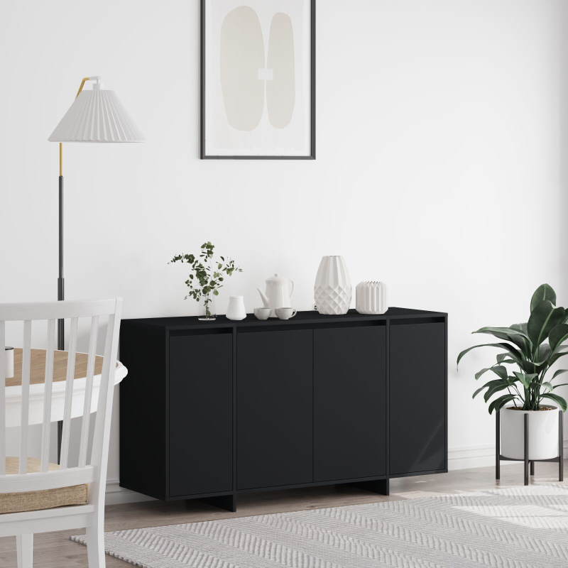 Schwarzes Sideboard Holzwerkstoff 135 x 41 x 75 cm