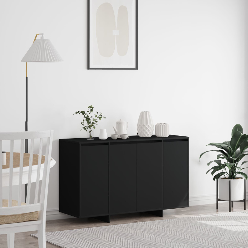 Schwarzes Sideboard Schwarz Hochwertiger Holzwerkstoff