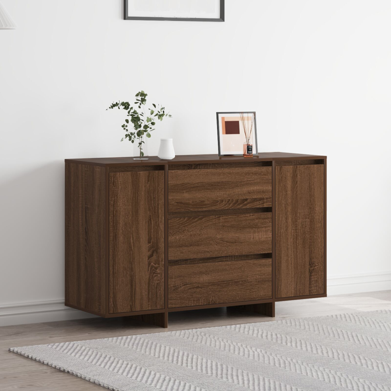 Sideboard Braun Eiche 120x41x75 cm Engineering Holz