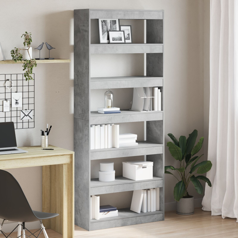 Beton Grau Bücherregal Beton grau Holzwerkstoff 80 x 30 x 198 cm