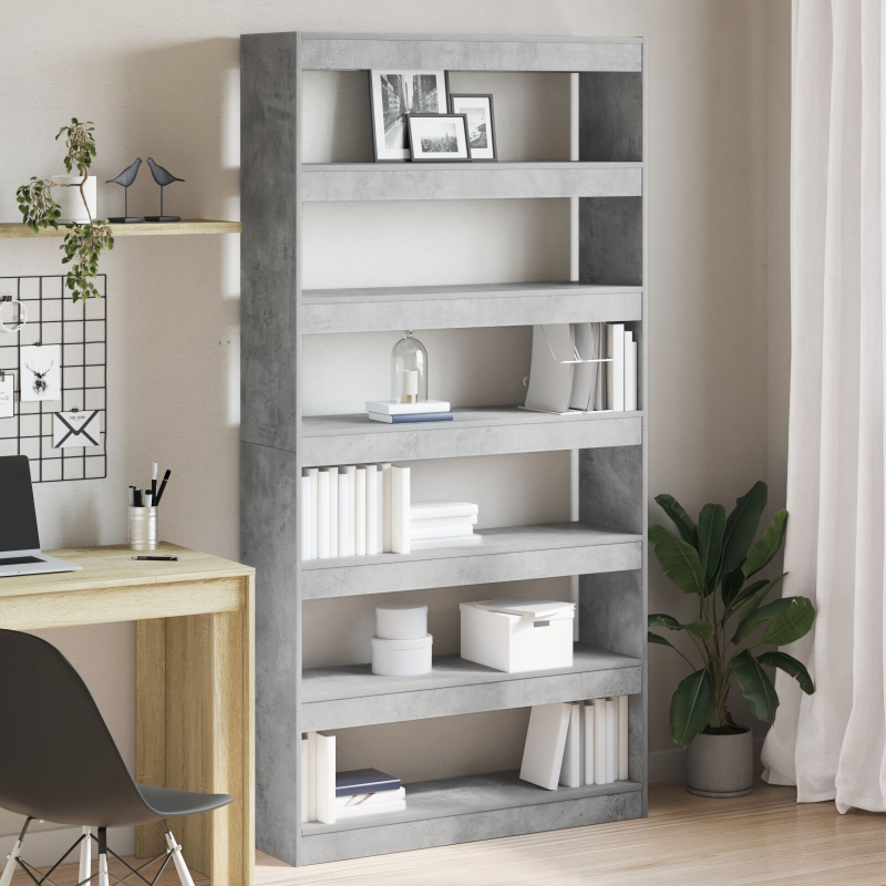 Bücherregal Grau Holzwerkstoff 100 x 30 x 198 cm Rechteckig