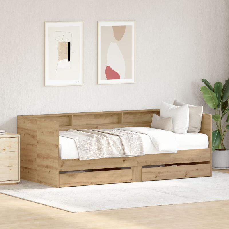 Tagesbett mit Schubladen Artisan Eiche Holzwerkstoff 90 x 200 cm