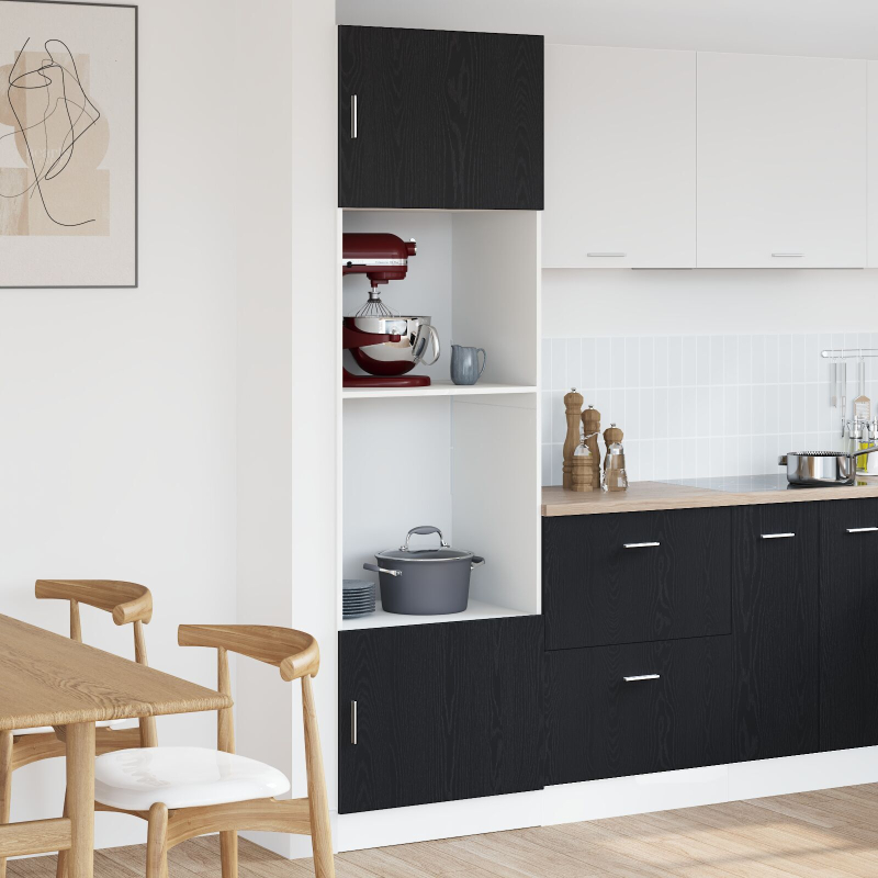 Küchenschrank Schwarze Eiche Verleimtes Holz 60 x 57 x 207 cm