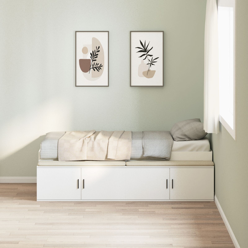 Stauraumbettgestell Weiß 100x200 cm