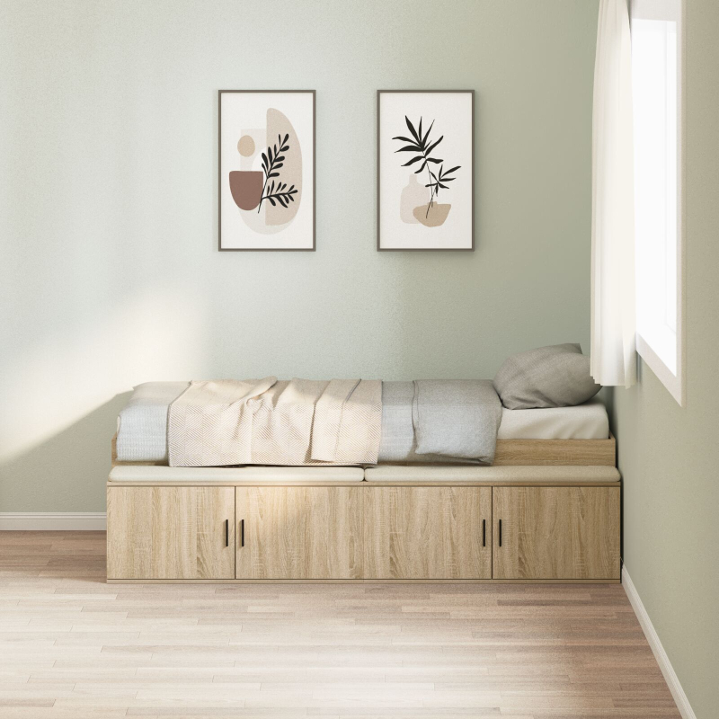 Stauraum-Bettgestell Sonoma Eiche 100x200 cm