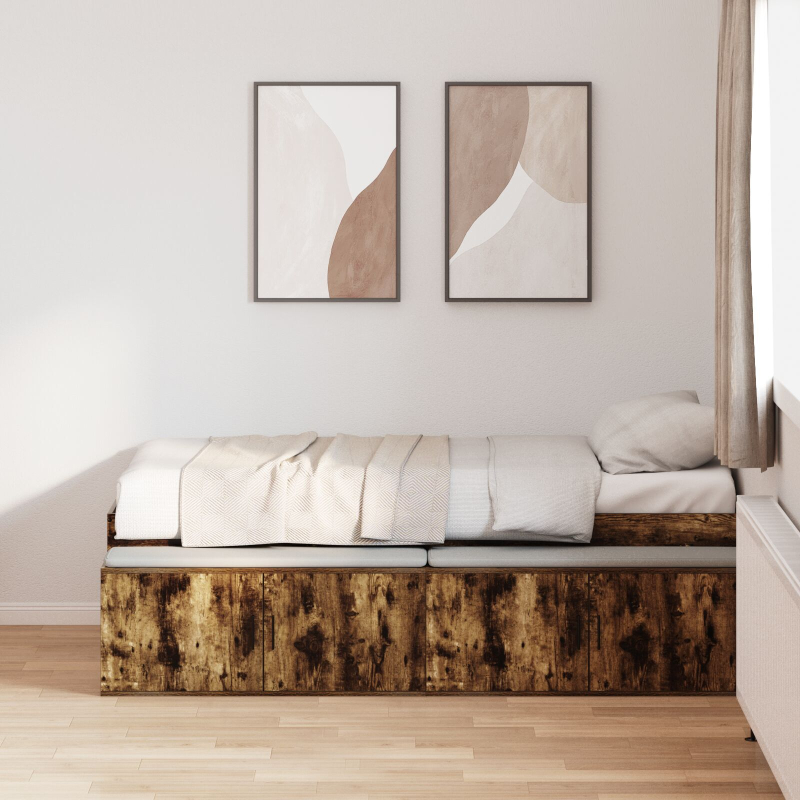 Stauraumbettgestell Geräucherte Eiche 100x200 cm