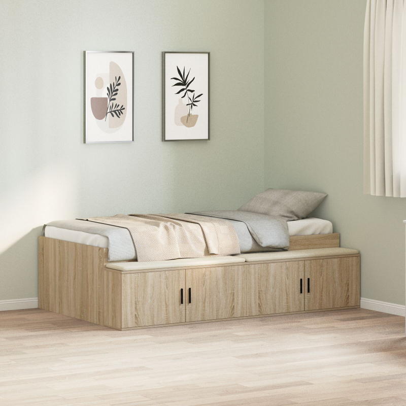 Stauraum Bettgestell Sonoma Eiche 90x200 cm