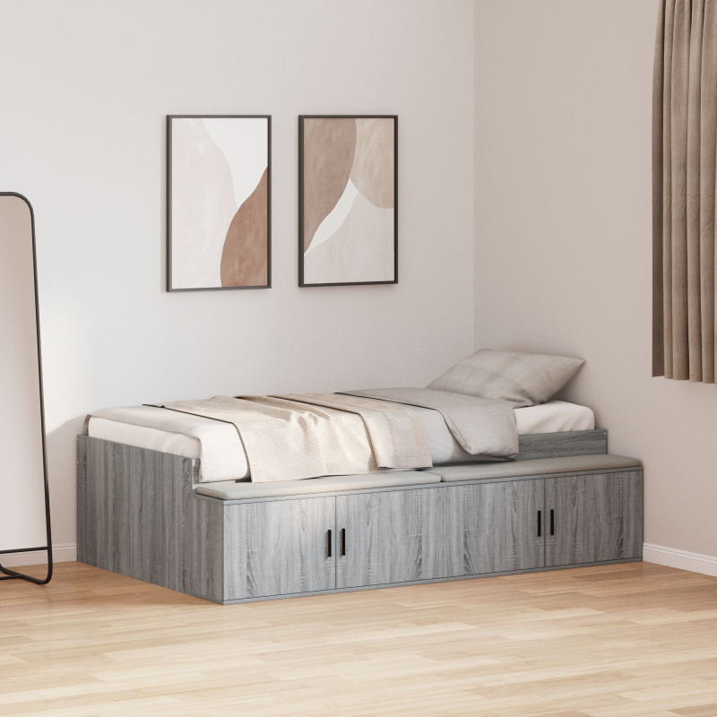 Stauraum Bettgestell Grau Sonoma 80x200 cm